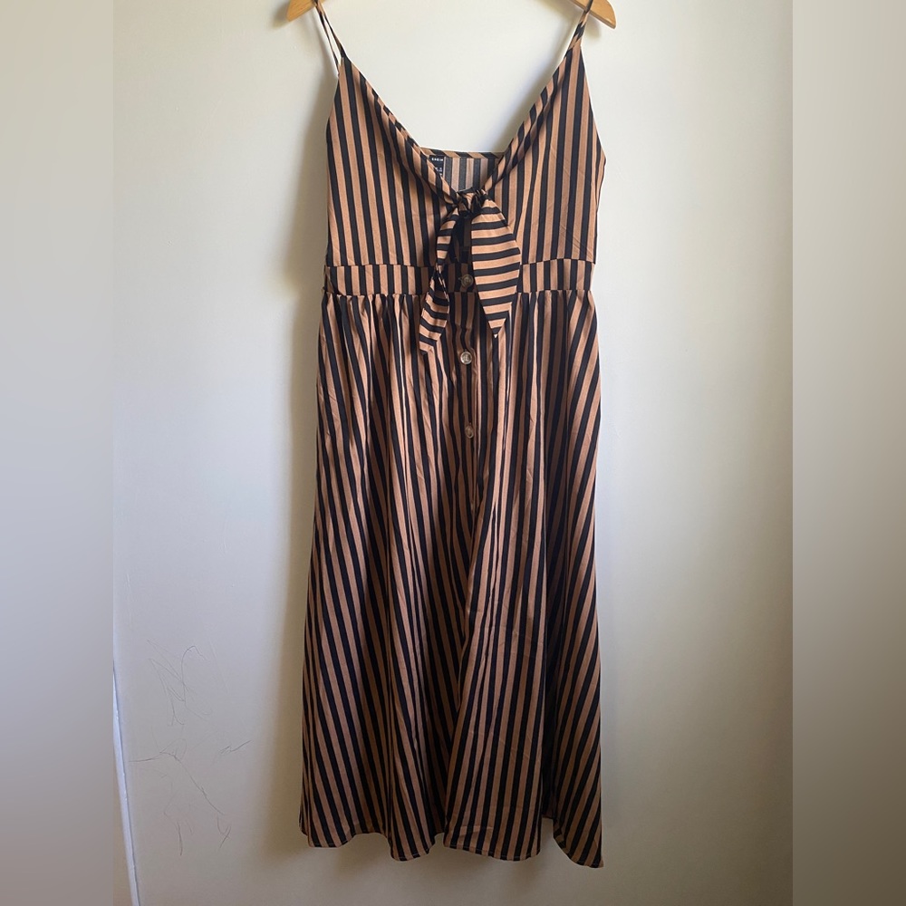 Brown & Black Striped Maxi